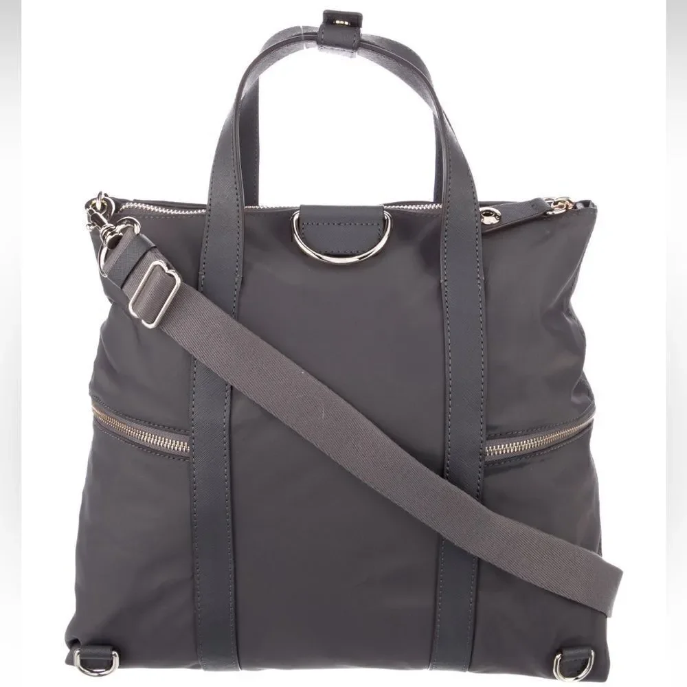 Henri Bendel Jetsetter Backpack/Bag - Large - Gray - NEW